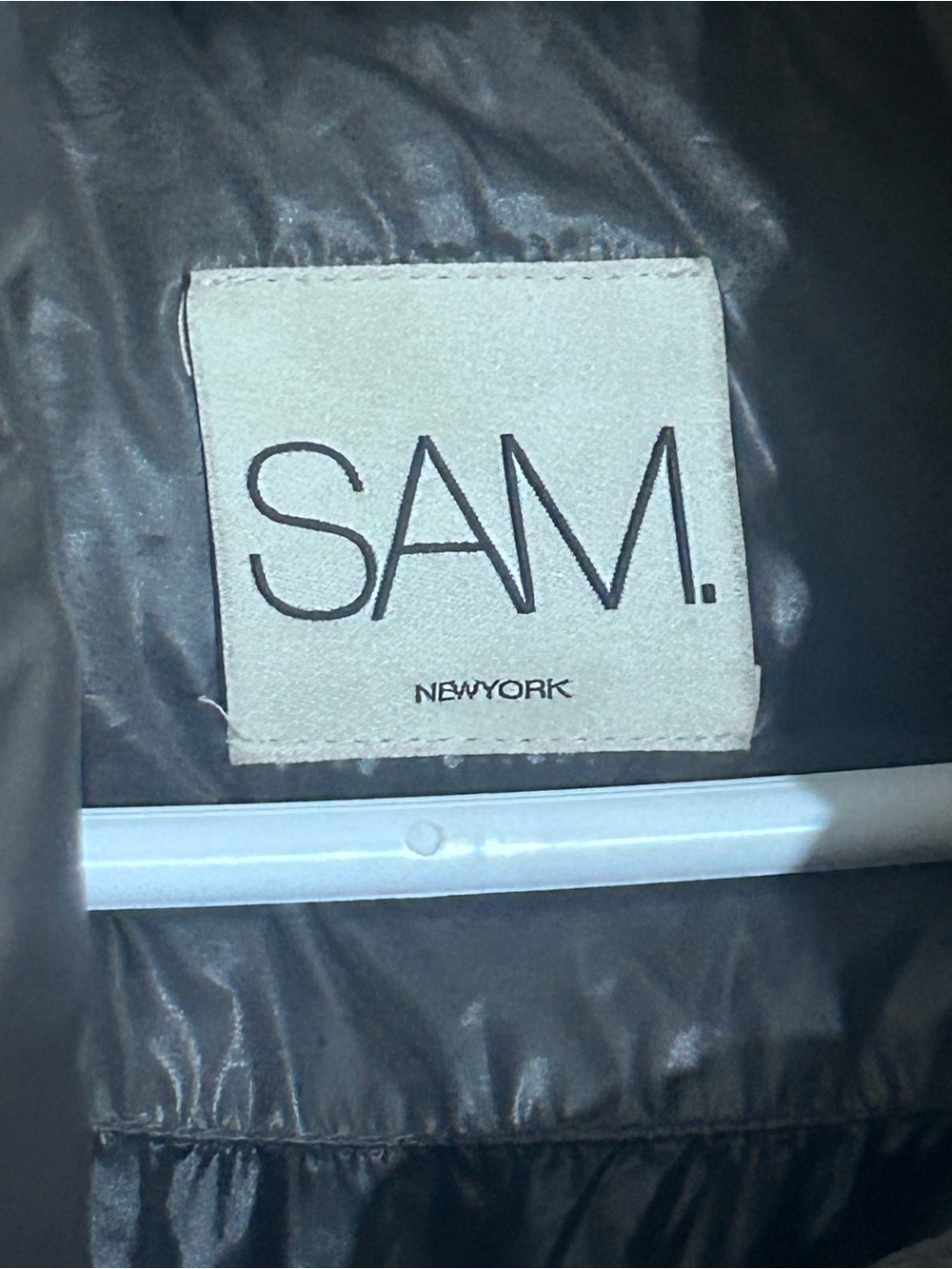 SAM. New York Soho Belted Down Puffer Jacket Metallic Gray/Gunmetal - Picture 3 of 10